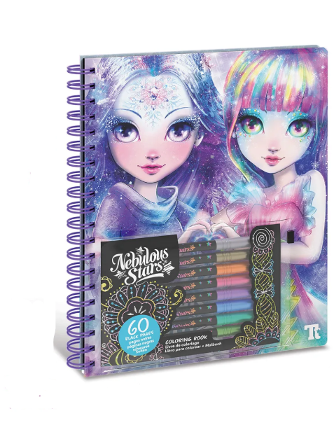 Cahier de coloriage à 60 pages noires Isadora – Nebulous Stars