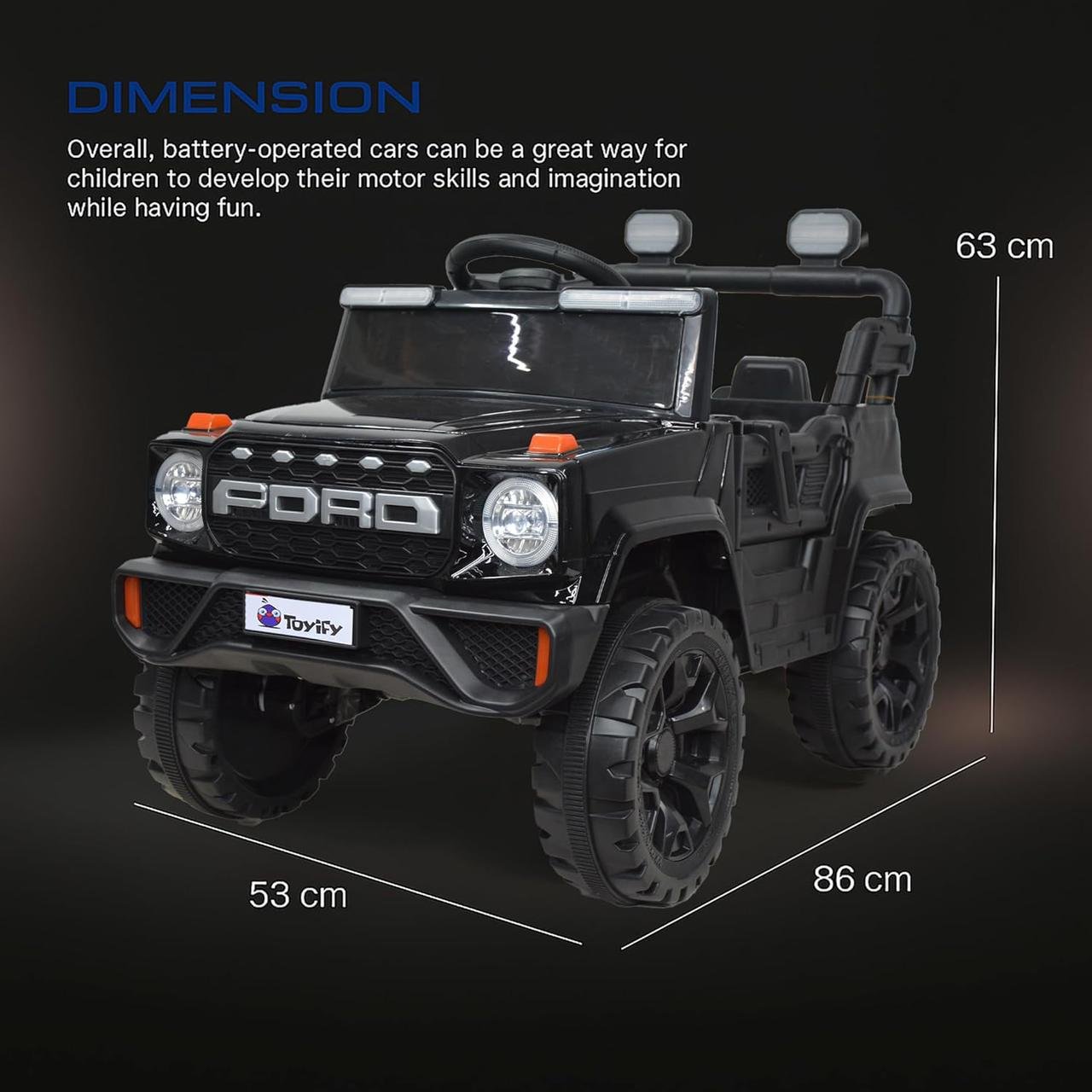 Voiture électrique 4x4 12V pour enfant - Noir – Image 5