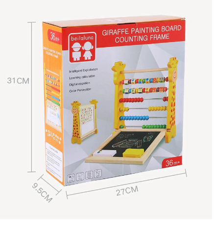 Girafe tableau en bois de peinture cadre de comptage multi-fonction – Image 6
