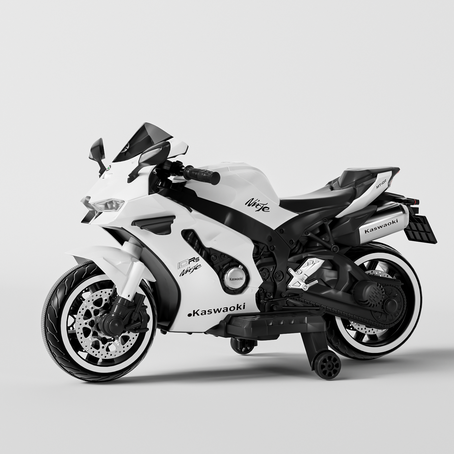 Moto électrique 12V Style Kawasaki Ninja - Blanc – Image 2