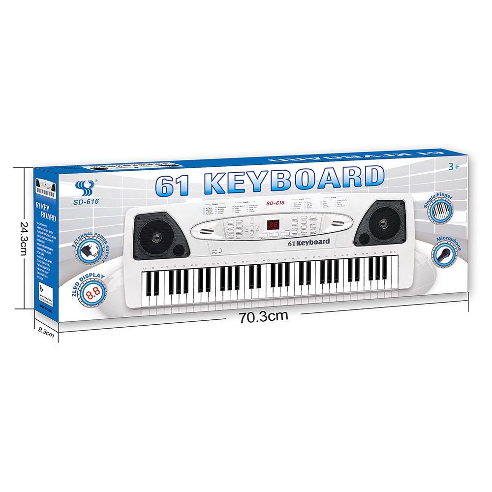 Piano 61 touches multifonctionnelles avec micro et secteur
