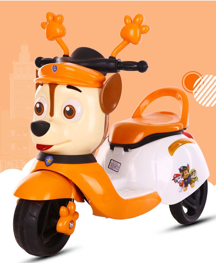 Moto électrique style Paw Patrol 6V - Orange