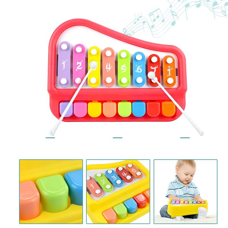 Piano vocal xylophone à 8 touches Rouge - Huanger – Image 2