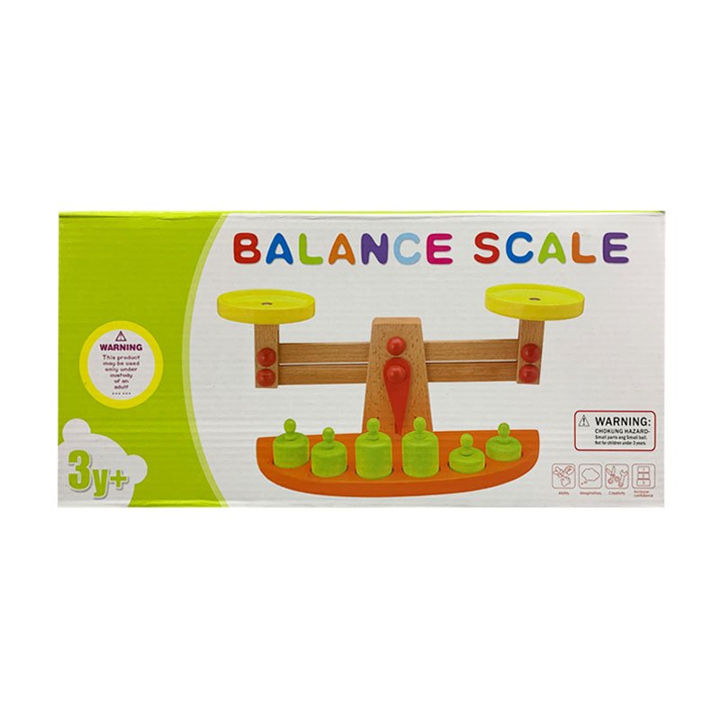 Balance en bois avec 6 poids pour bébés enfants – Image 6