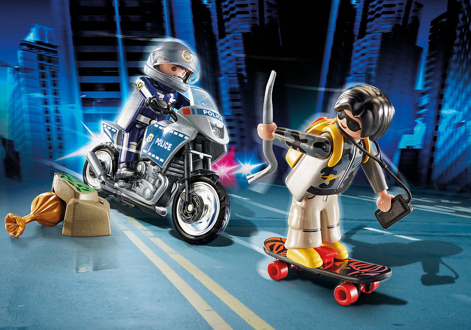 Playmobil -Starter Pack Motard de police et voleur – Image 2
