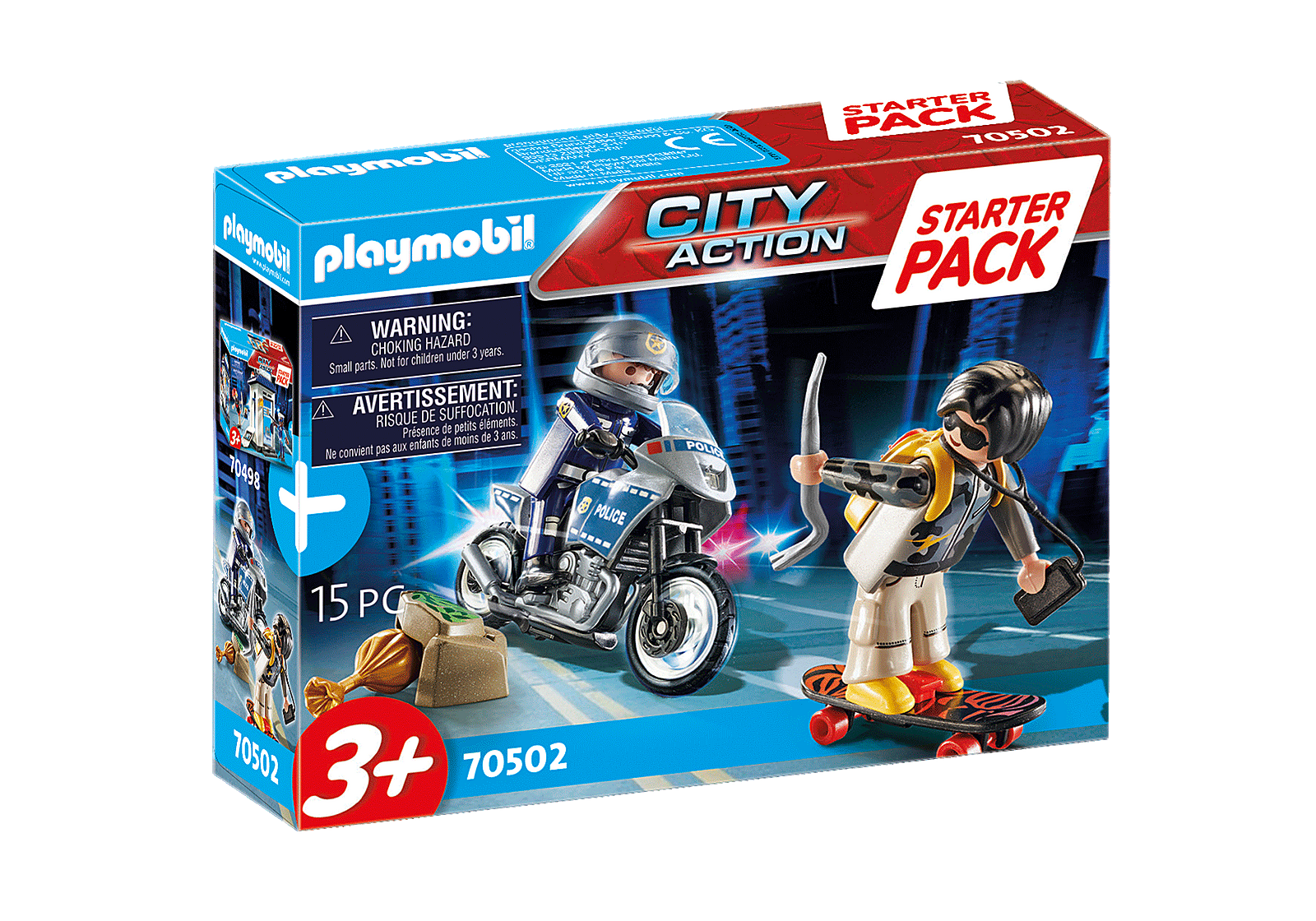 Playmobil -Starter Pack Motard de police et voleur