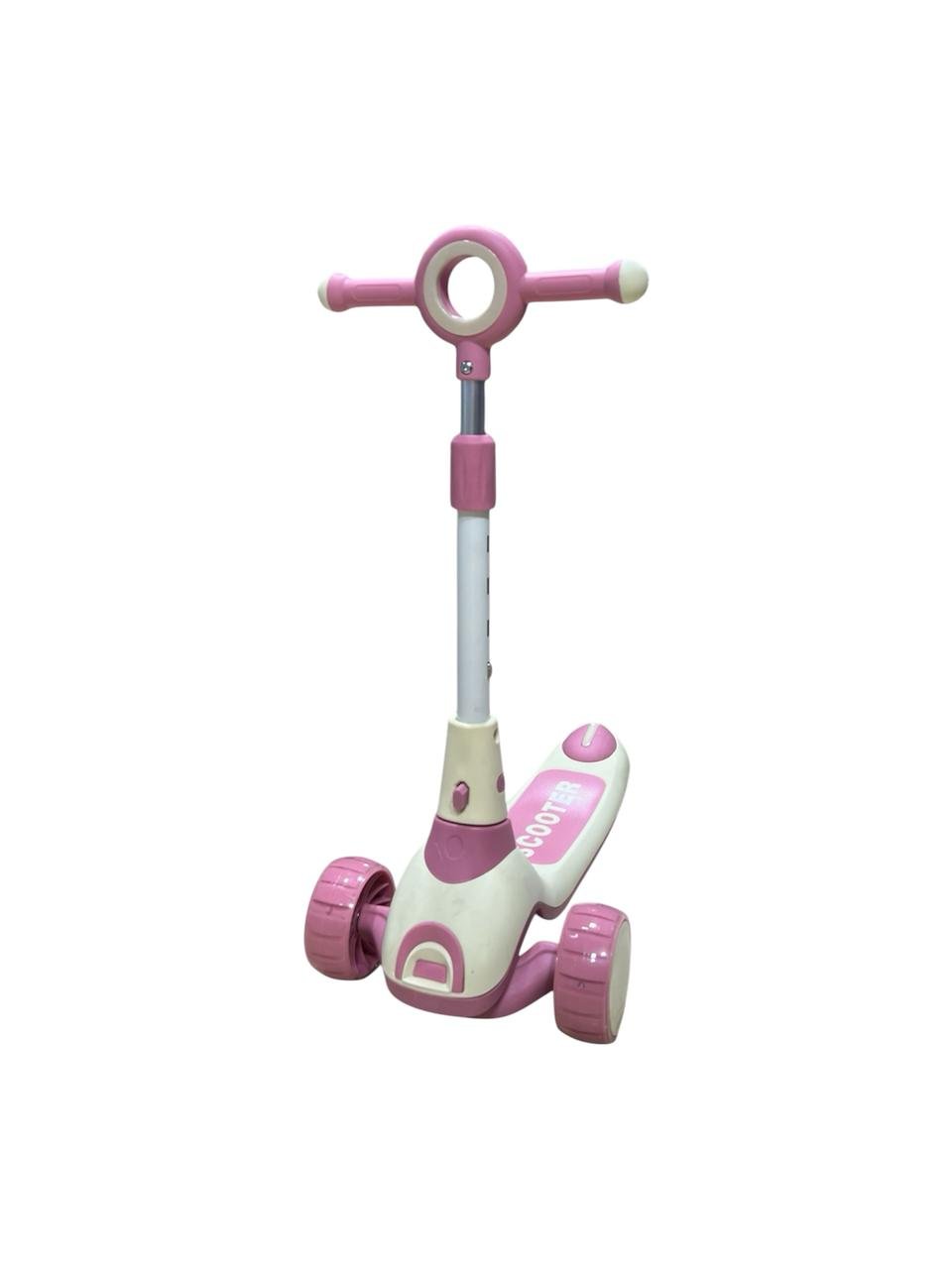 Trottinette 3 roues Pliable réglable sur 4 niveaux - Rose