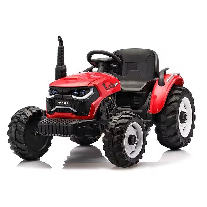 Tracteur électrique 12V avec remorqueur et télécommande - Rouge – Image 3