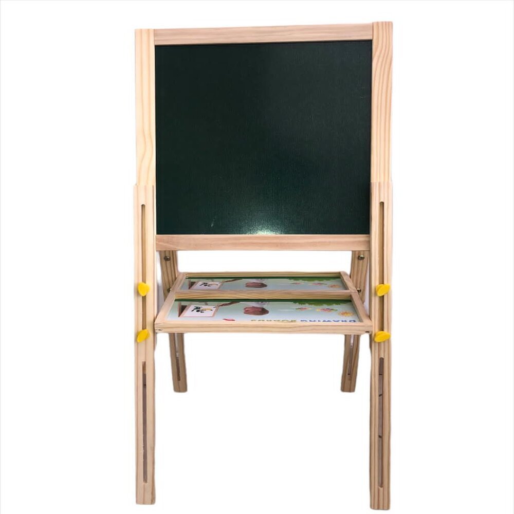 Tableau double face en bois magnétique réglable de 86 à 102 cm – Image 2