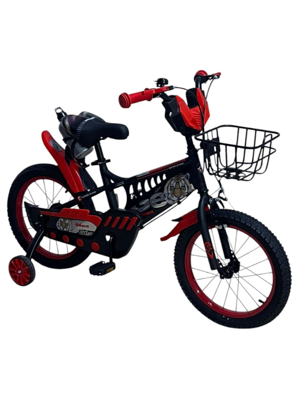 Velo 16 pouces en acier - Bicyclette de 4 à 7 ans Rouge