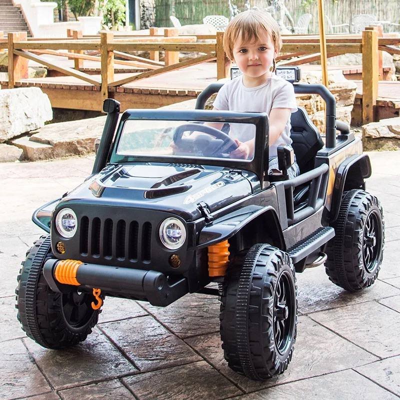 Voiture électrique 4x4 style Jeep 4 motrices 12V - Noir – Image 2
