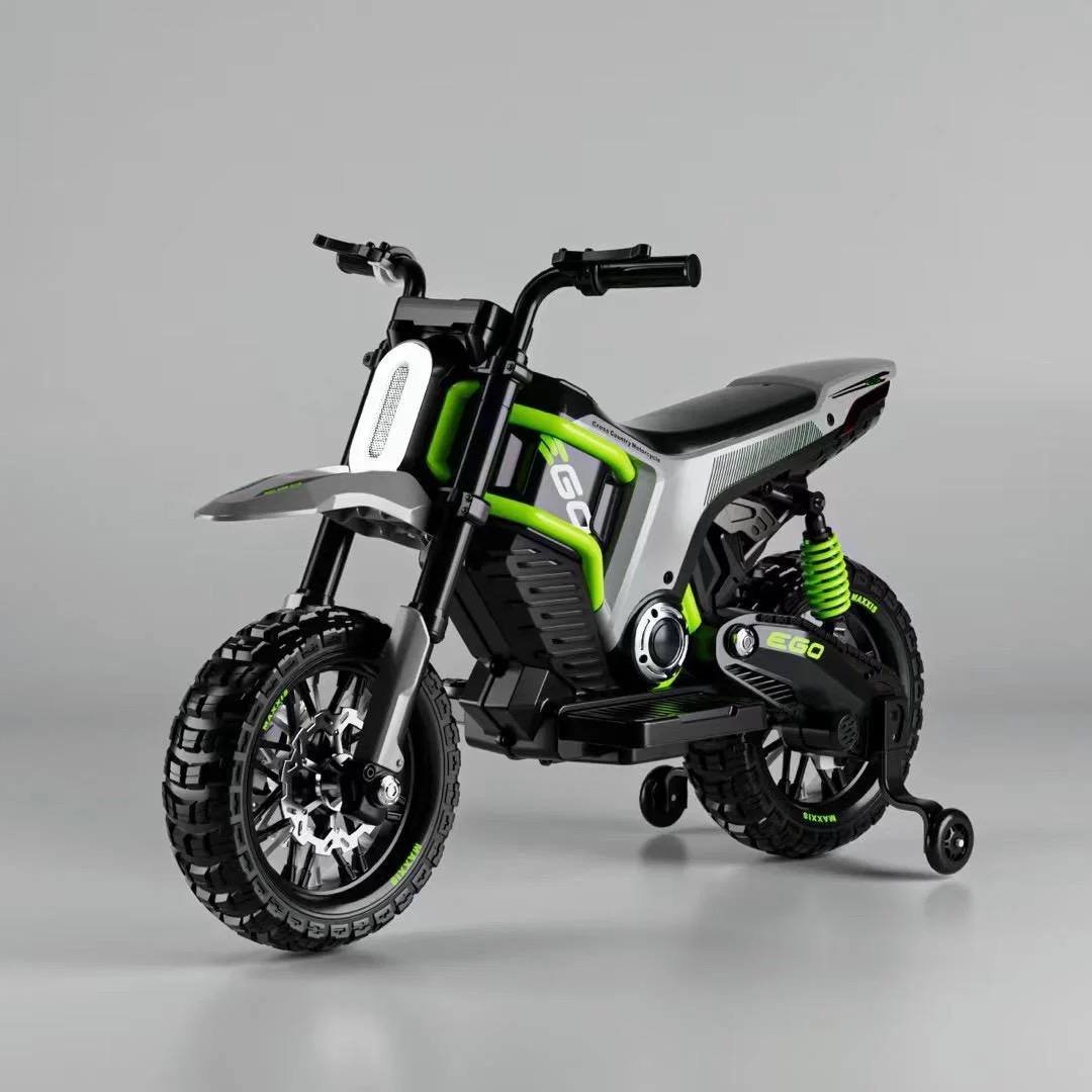 Moto Electrique style Cross - 12V Vert