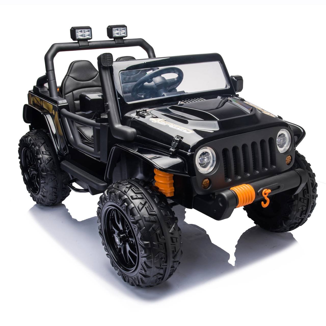 Voiture électrique 4x4 style Jeep 4 motrices 12V - Noir