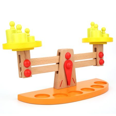 Balance en bois avec 6 poids pour bébés enfants – Image 3