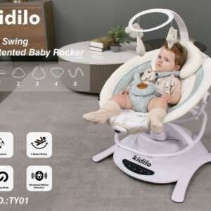 Balancelle électrique 2en1 pivotante à 360° avec télécommande | Kidilo