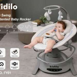 Balancelle électrique 2en1 pivotante à 360° avec télécommande | Kidilo