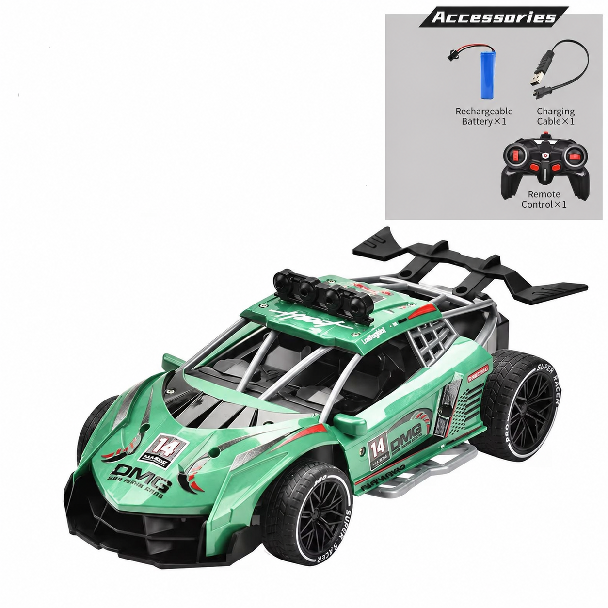 Voiture de course télécommandée - Vert