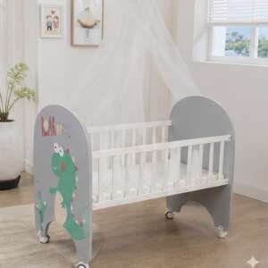 Lit bébé Cododo Bébé en bois Design Dinosaure avec Roulettes