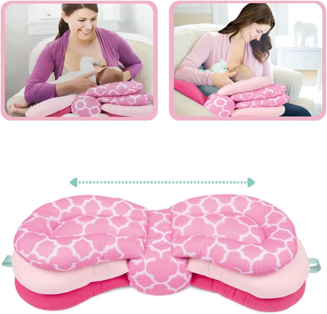 Coussin d'allaitement pour bébé hauteur réglable Rose – Image 2