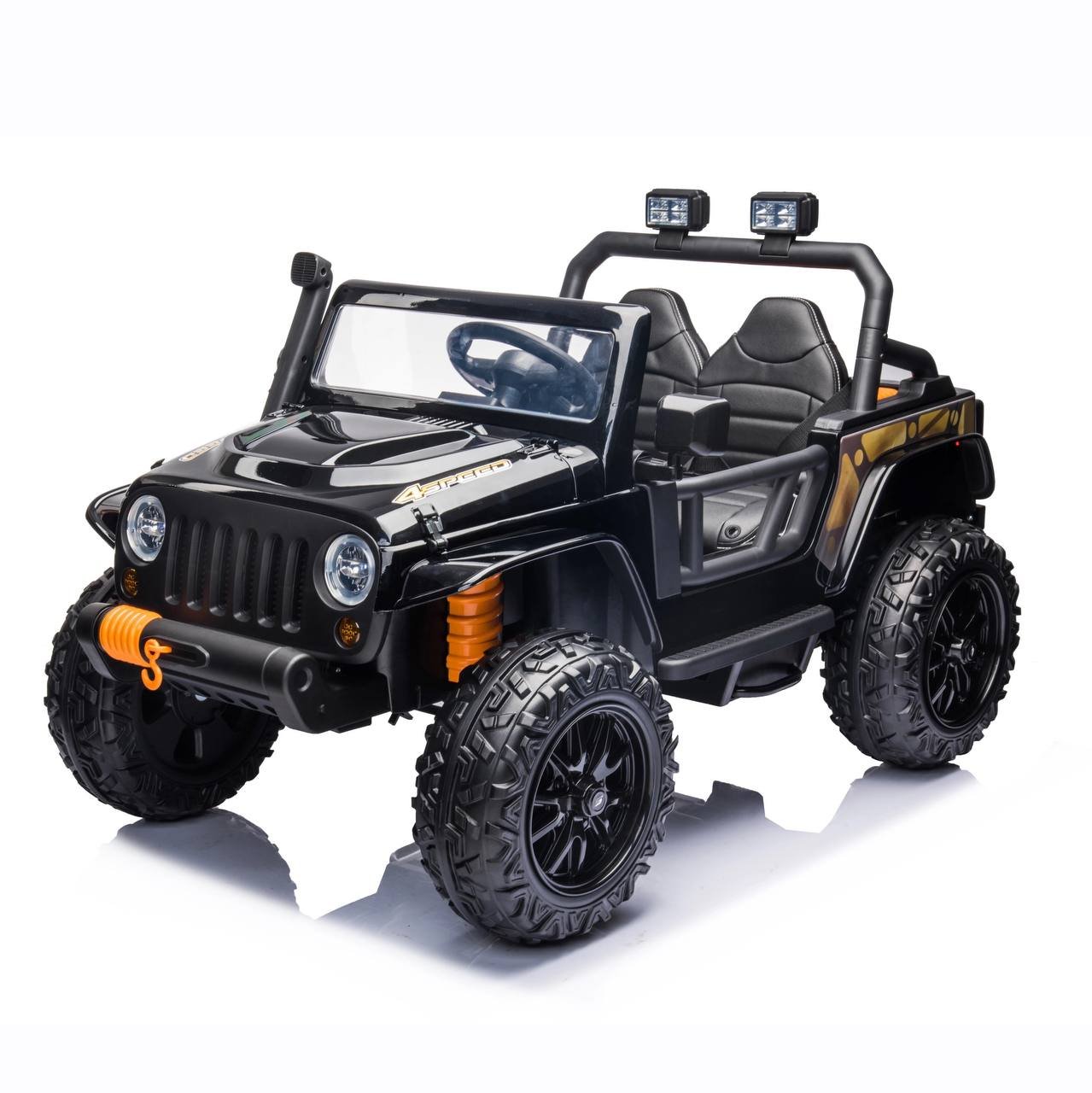 Voiture électrique 4x4 style Jeep 4 motrices 12V - Noir – Image 4