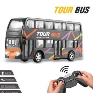 Bus double decker télécommandé avec batterie et lumière - Noir