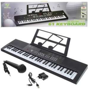 Clavier de piano électronique enfant et adulte avec microphone karaoké 61 touches