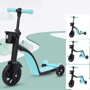 Trottinette 3 en 1 transformable en tricycle - Bleu