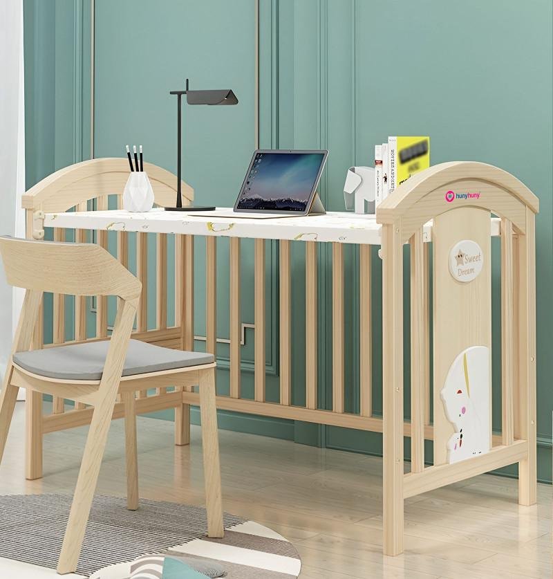 Lit bébé en Bois Cododo avec moustiquaire 120x60cm – Image 5
