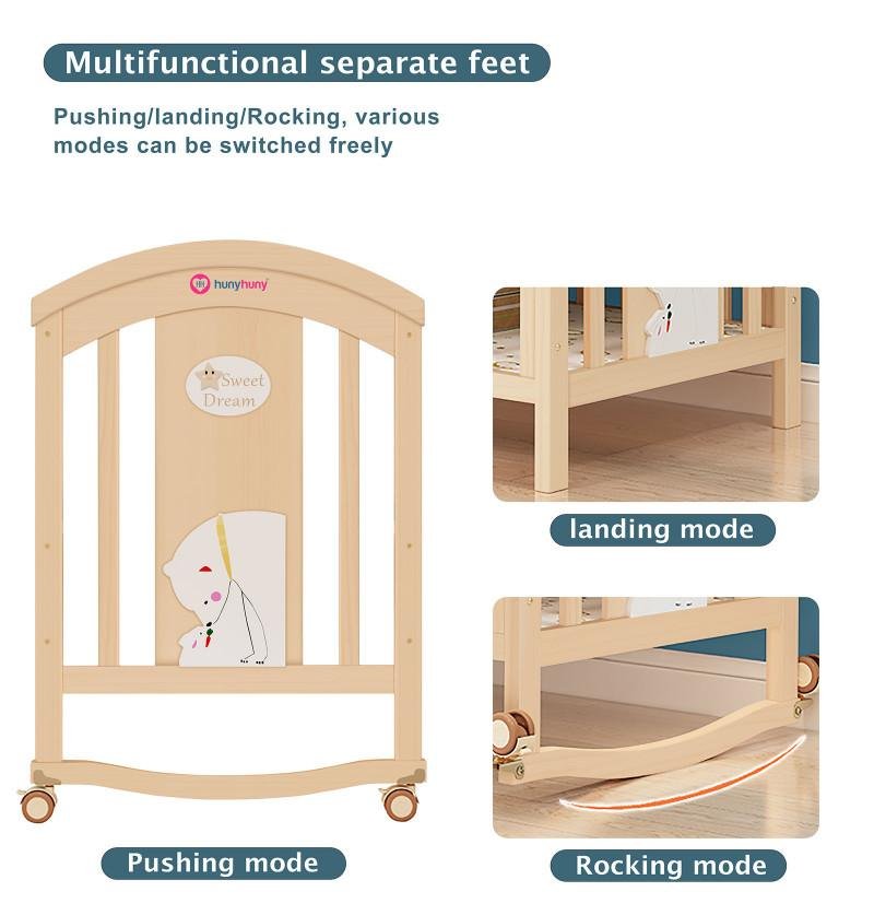 Lit bébé en Bois Cododo avec moustiquaire 120x60cm – Image 6