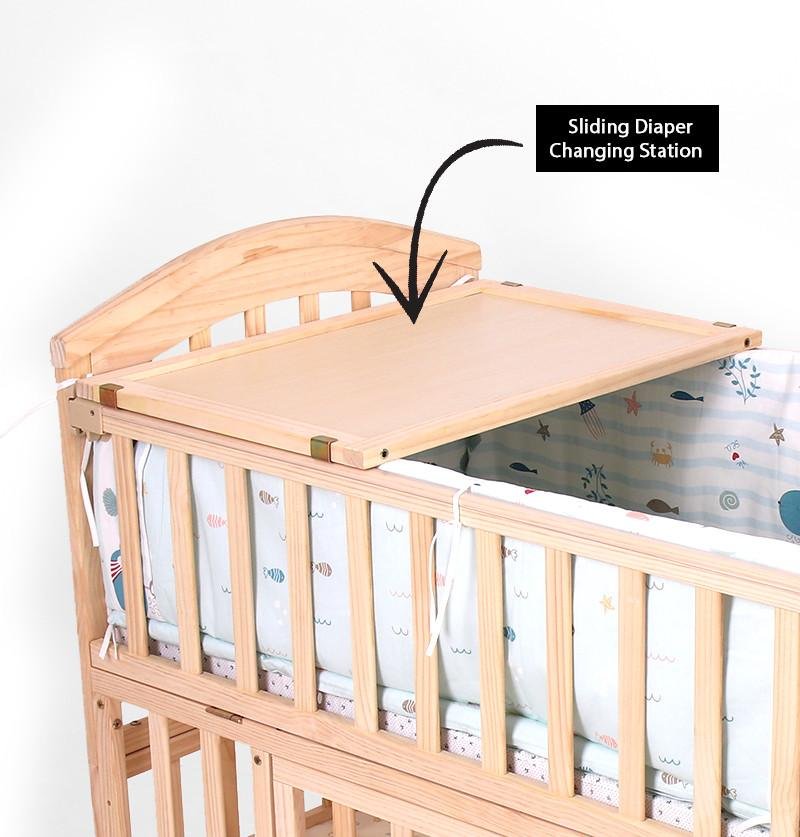 Lit bébé en Bois Cododo avec moustiquaire 120x60cm – Image 7
