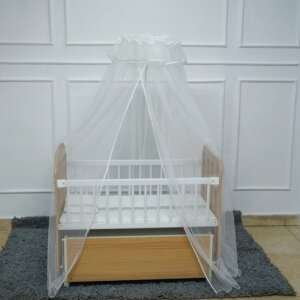Lit bébé Cododo en bois avec rangement Beige