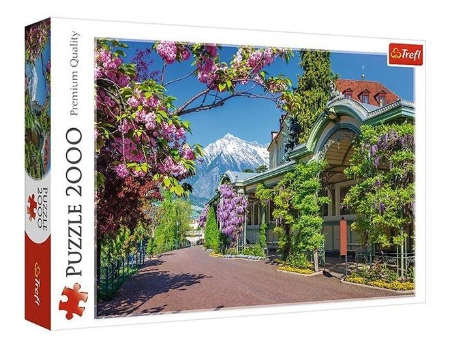 Puzzle 2000 -Carte de la terre, Merano ,Cascades d'Haifoss Trefl