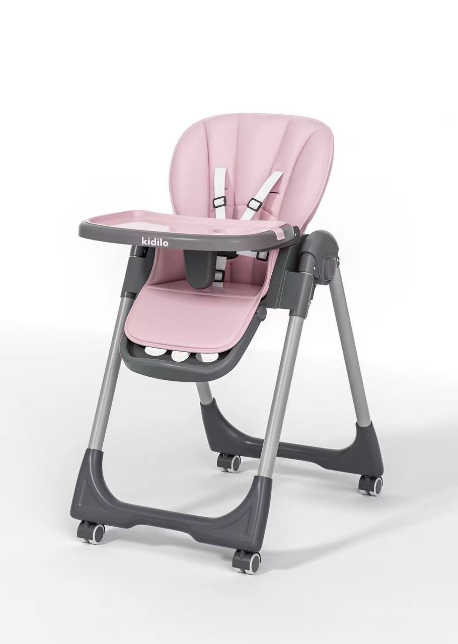 Chaise Haute ÉVOLUTIVE KIDILO-ROSE