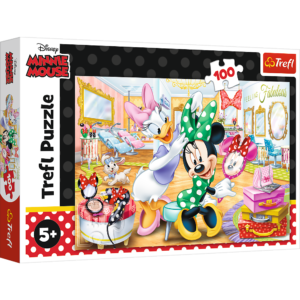 Trefl - Puzzle 100 pièces - Minnie dans un salon de beauté