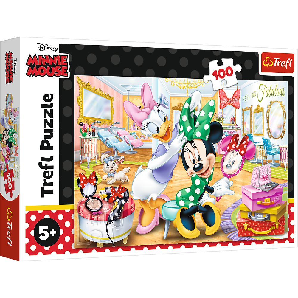 Trefl - Puzzle 100 pièces - Minnie dans un salon de beauté