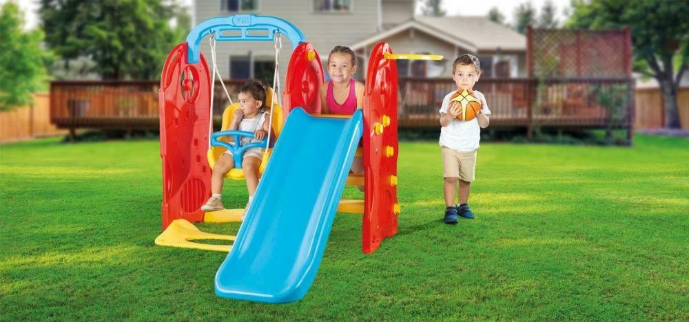 Centre de jeux 4 en 1 avec Balançoire et toboggan -Dolu – Image 2