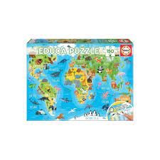 Educa Mappemonde Animaux. Puzzle 150 pièces