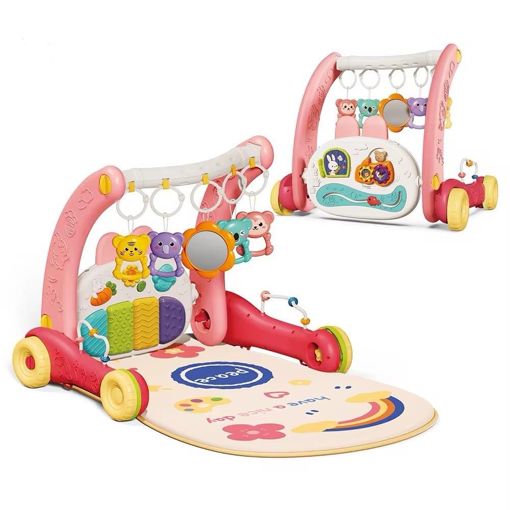 Trotteur et Tapis Piano 2 en 1 - Rose