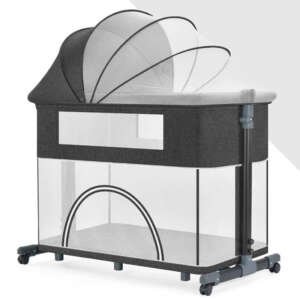 Lit cododo réglable sur plusieurs niveaux avec des roues - Gris foncé