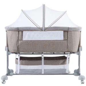 Lit cododo XL 110Cm avec moustiquaire et Panier - Gris