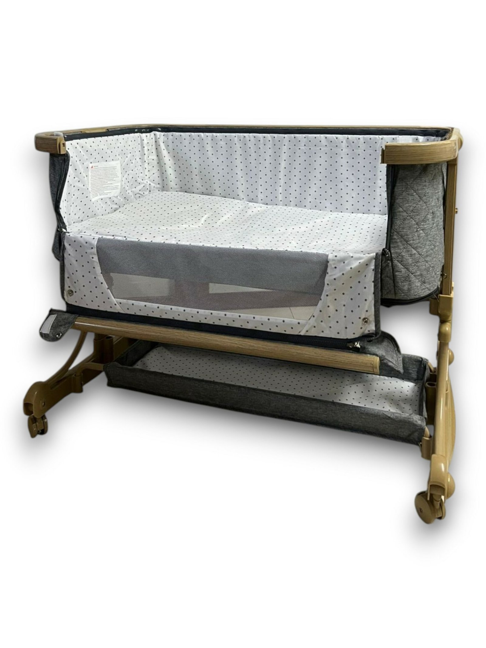 Cododo Kidilo réglable d'hauteur deux étages avec roues - Gris – Image 2