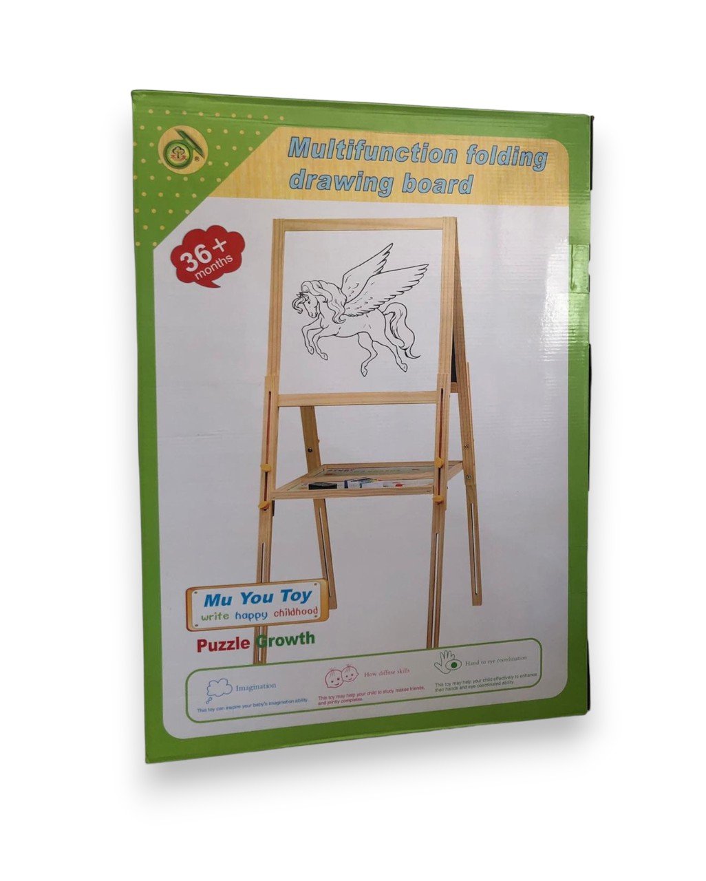Tableau magnétique en bois double face réglable de 100 à 120cm