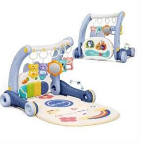Trotteur et Tapis Piano 2 en 1 - Bleu
