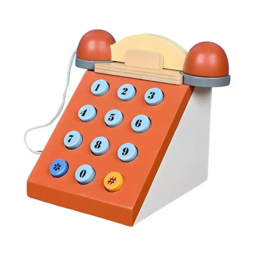 Téléphone rétro en bois pour enfants – Image 5